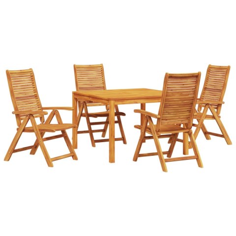 Zestaw do jadalni w ogrodzie 5 pcs Brązowy Lite Drewno Akacji