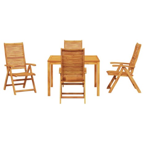 Zestaw do jadalni w ogrodzie 5 pcs Brązowy Lite Drewno Akacji