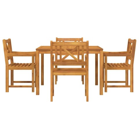 Zestaw do jadalni w ogrodzie 5 pcs Brązowy Lite drewno akacjowe