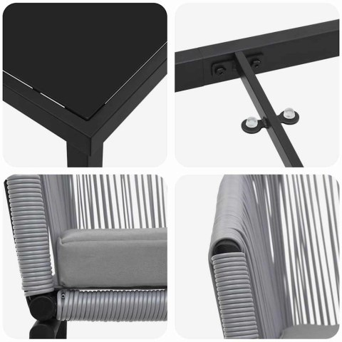 Zestaw do jadalni w ogrodzie 7 pcs Antracyt