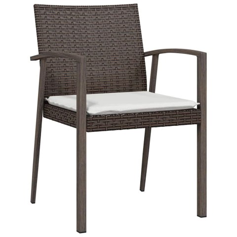 Zestaw do jadalni w ogrodzie 7 pcs Brązowy i czarny Rattan PE