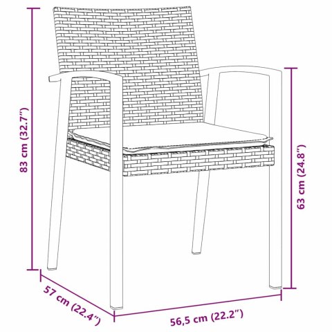Zestaw do jadalni w ogrodzie 7 pcs Brązowy i czarny Rattan PE