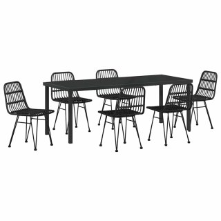 Zestaw do jadalni w ogrodzie 7 pcs Czarny