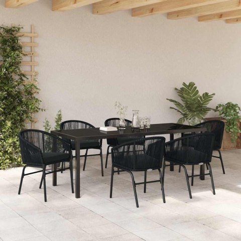 Zestaw do jadalni w ogrodzie 7 pcs Czarny