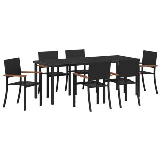 Zestaw do jadalni w ogrodzie 7 pcs Czarny
