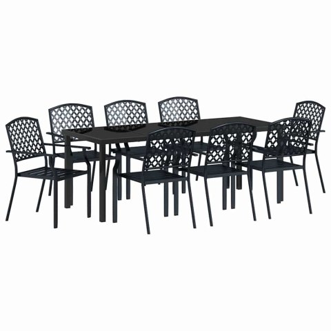 Zestaw do jadalni w ogrodzie 9 pcs Antracyt