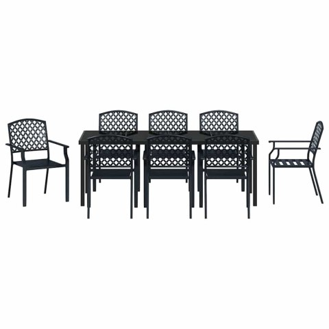 Zestaw do jadalni w ogrodzie 9 pcs Antracyt