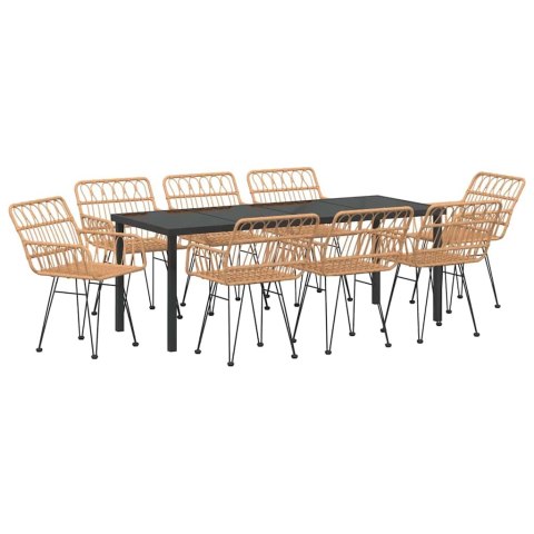 Zestaw do jadalni w ogrodzie 9 pcs Brązowy