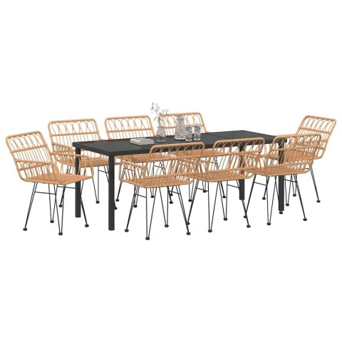 Zestaw do jadalni w ogrodzie 9 pcs Brązowy