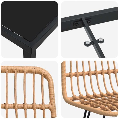 Zestaw do jadalni w ogrodzie 9 pcs Brązowy