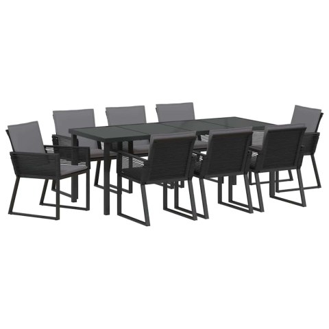 Zestaw do jadalni w ogrodzie 9 pcs Czarny
