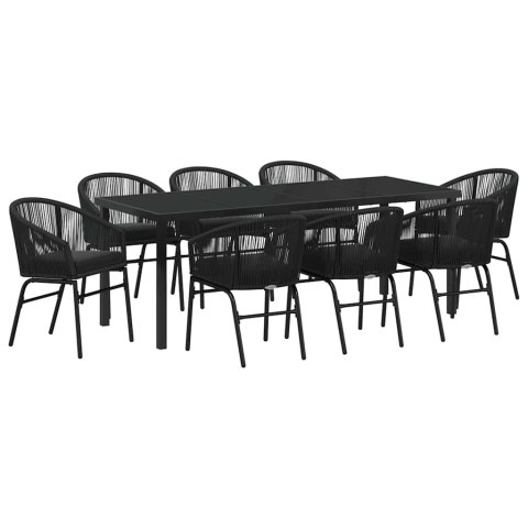 Zestaw do jadalni w ogrodzie 9 pcs Czarny