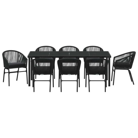 Zestaw do jadalni w ogrodzie 9 pcs Czarny