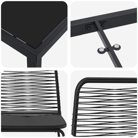 Zestaw do jadalni w ogrodzie 9 pcs Czarny