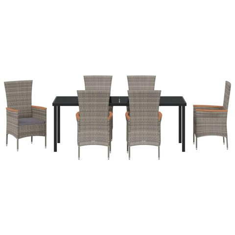 Zestaw do jadalni w ogrodzie z poduszką 7 pcs Szary