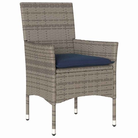 Zestaw stół i krzesła z poduszką 9 pcs Szary Rattan PE