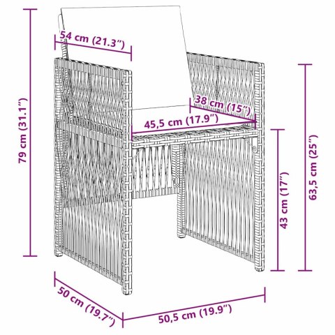 Zestaw do jadalni w ogrodzie 9 pcs Brązowy