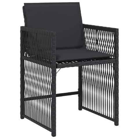Zestaw do jadalni w ogrodzie 9 pcs Czarny polirattan