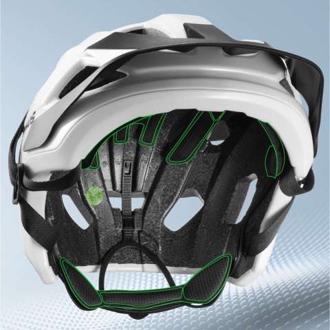 Kask rowerowy młodzieżowy z odpinanym daszkiem 54-58 cm - biały