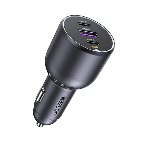 Ugreen Ładowarka EC705 samochodowa 130W 2x USB-C 1x USB-A - szara