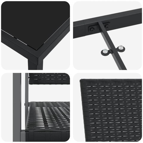 Zestaw do jadalni w ogrodzie 9 pcs Czarny Rattan PE