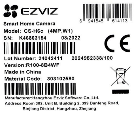 Kamera IP obrotowa wewnętrzna EZVIZ H6C 2K+