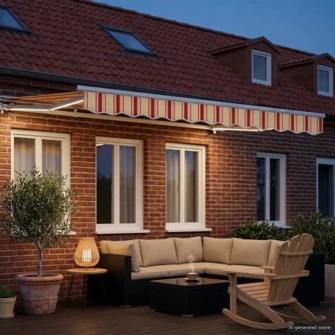 Ręczny ramowy zewnętrzny markizowy z LED 3 x 2,5 m