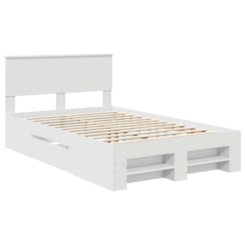 Ramka łóżka Biały 137 x 203 cm Materiał drewnopochodny