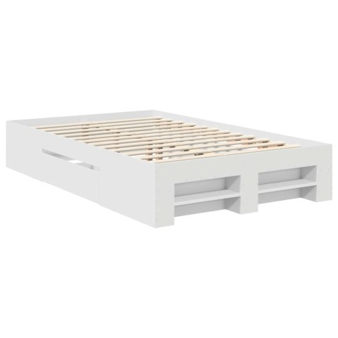 Ramka łóżka Biały 137 x 203 cm Materiał drewnopochodny