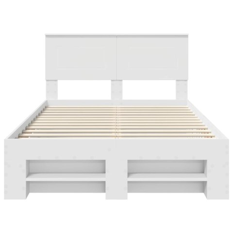 Ramka łóżka Biały 137 x 203 cm Materiał drewnopochodny