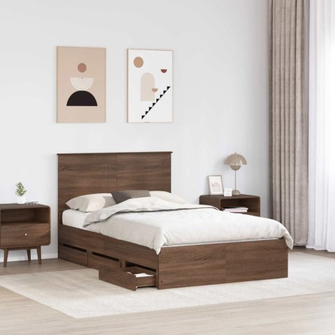 Ramka łóżka Brązowy dąb 120 x 190 cm Drewno inżynieryjne
