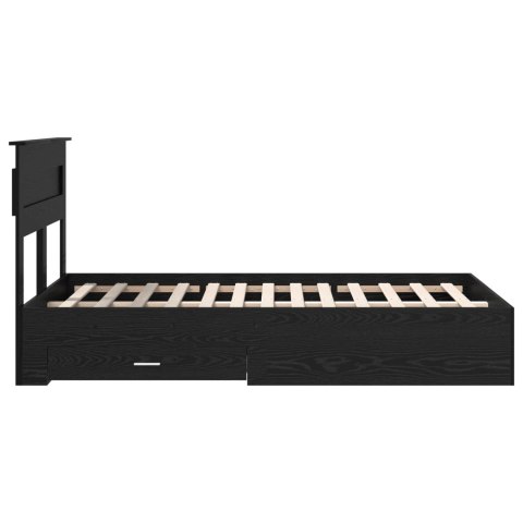 Ramka łóżka Czarny Dąb 135 x 190 cm Materiał drewnopochodny