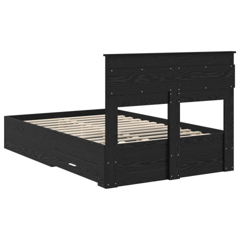 Ramka łóżka Czarny Dąb 135 x 190 cm Materiał drewnopochodny