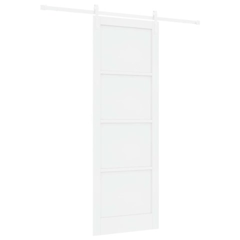 Drzwi przesuwne Biały 83 x 232 cm Lite drewno sosnowe