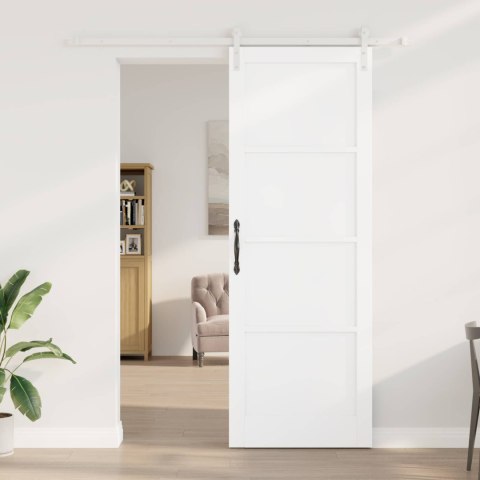 Drzwi przesuwne Biały 83 x 232 cm Lite drewno sosnowe