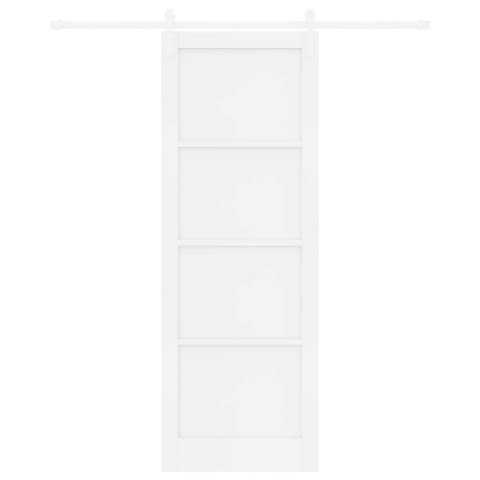 Drzwi przesuwne Biały 83 x 232 cm Lite drewno sosnowe