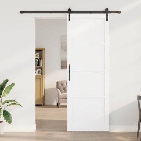 Drzwi przesuwne Biały 83 x 232 cm Lite drewno sosnowe