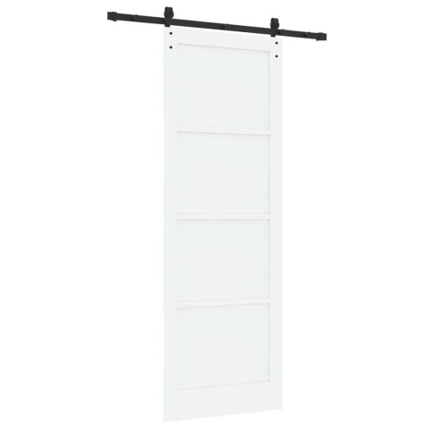 Drzwi przesuwne Biały 83 x 232 cm Lite drewno sosnowe