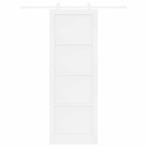 Drzwi przesuwne Biały 83 x 232 cm Lite drewno sosnowe