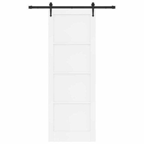 Drzwi przesuwne ORKDAL Biały 83 x 232 cm Lite drewno sosnowe