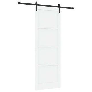 Drzwi przesuwne biały i czarny 83 x 232 cm Lite drewno sosnowe
