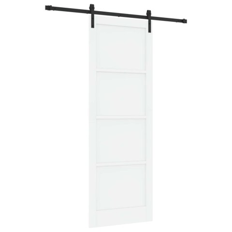 Drzwi przesuwne biały i czarny 83 x 232 cm Lite drewno sosnowe