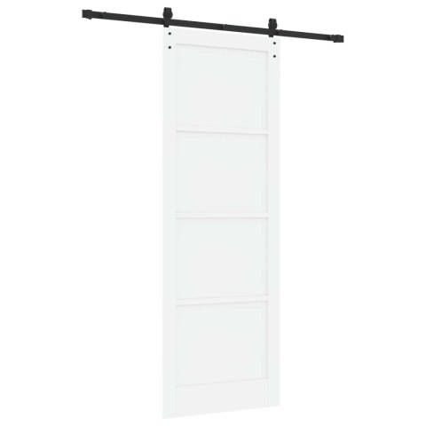 Drzwi przesuwne biały i czarny 83 x 232 cm Lite drewno sosnowe