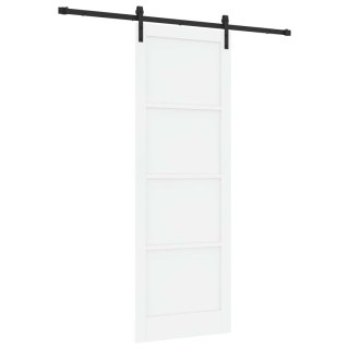 Drzwi przesuwne biały i czarny 83 x 232 cm Lite drewno sosnowe