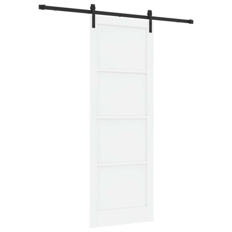 Drzwi przesuwne biały i czarny 83 x 232 cm Lite drewno sosnowe
