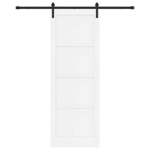 Drzwi przesuwne biały i czarny 83 x 232 cm Lite drewno sosnowe