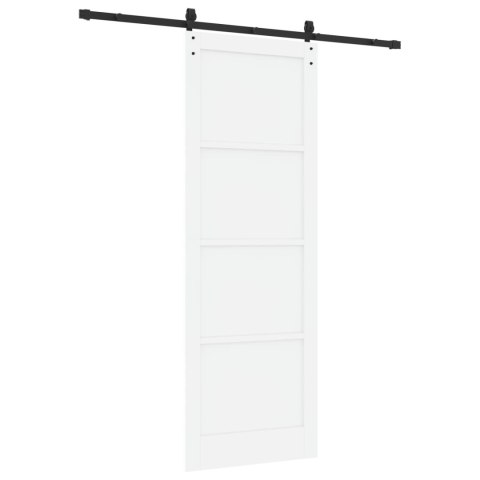 Drzwi przesuwne biały i czarny 83 x 232 cm Lite drewno sosnowe