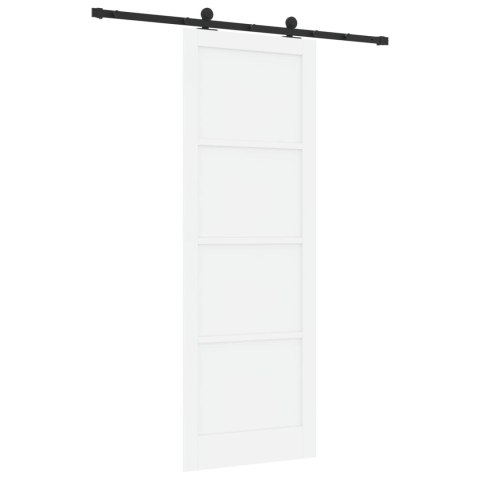 Drzwi przesuwne biały i czarny 83 x 232 cm Lite drewno sosnowe