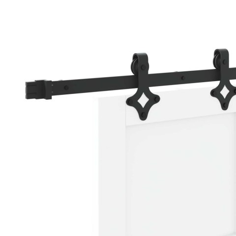Drzwi przesuwne biały i czarny 83 x 232 cm Lite drewno sosnowe