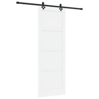 Drzwi przesuwne biały i czarny 83 x 232 cm Lite drewno sosnowe